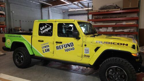 The Margarian Law Firm wraps applied to the car