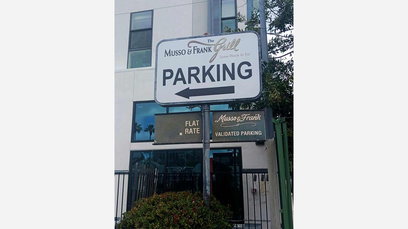 The Musso and Frank Grill light box sign face replacement