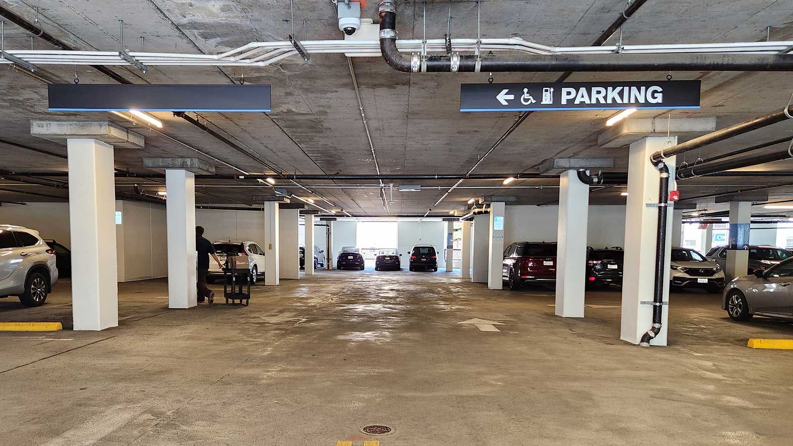 Wheeler Plaza custom signage set up in the parking lot