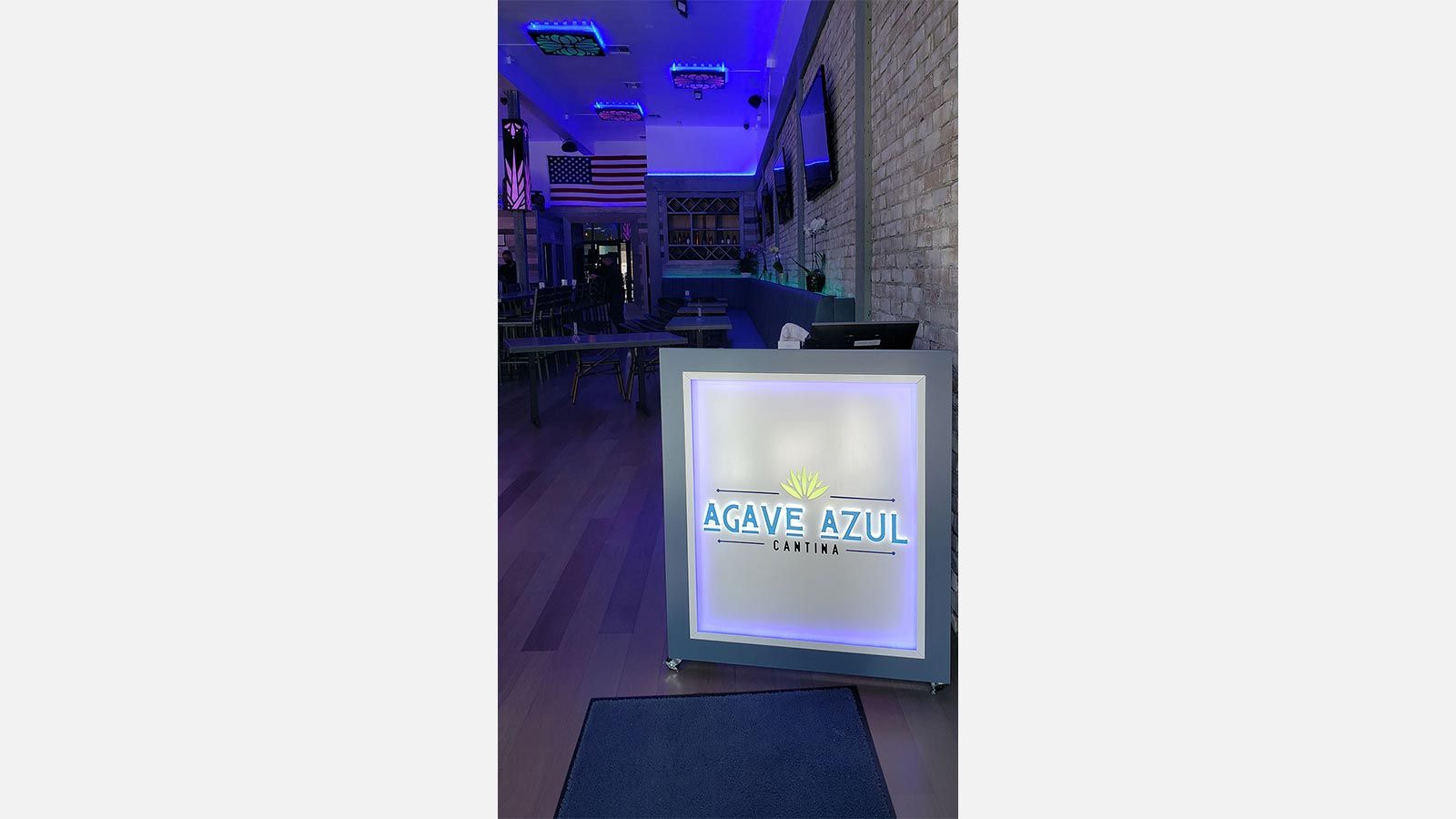 Agave Azul front desk sign