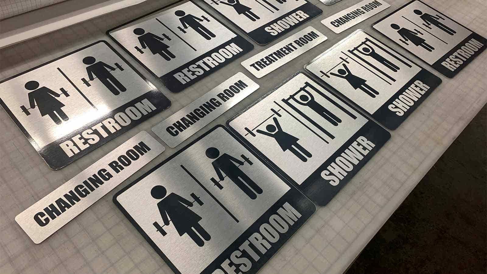 aluminum restroom signs