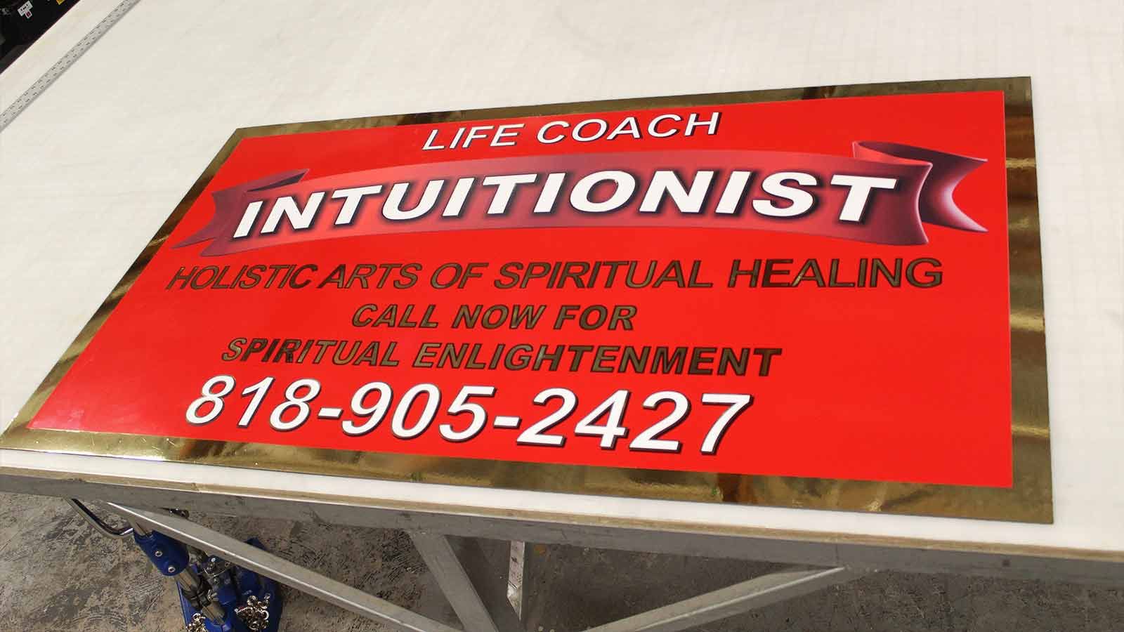 aluminum sign for intuitionist