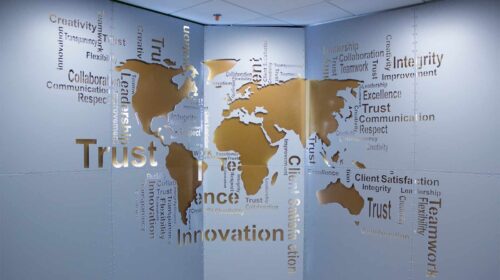 aluminum world map sign