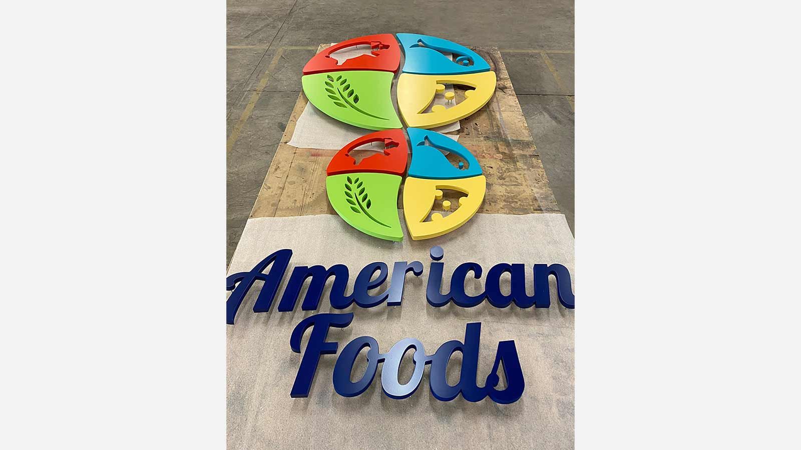 american foods logo made of acrylic