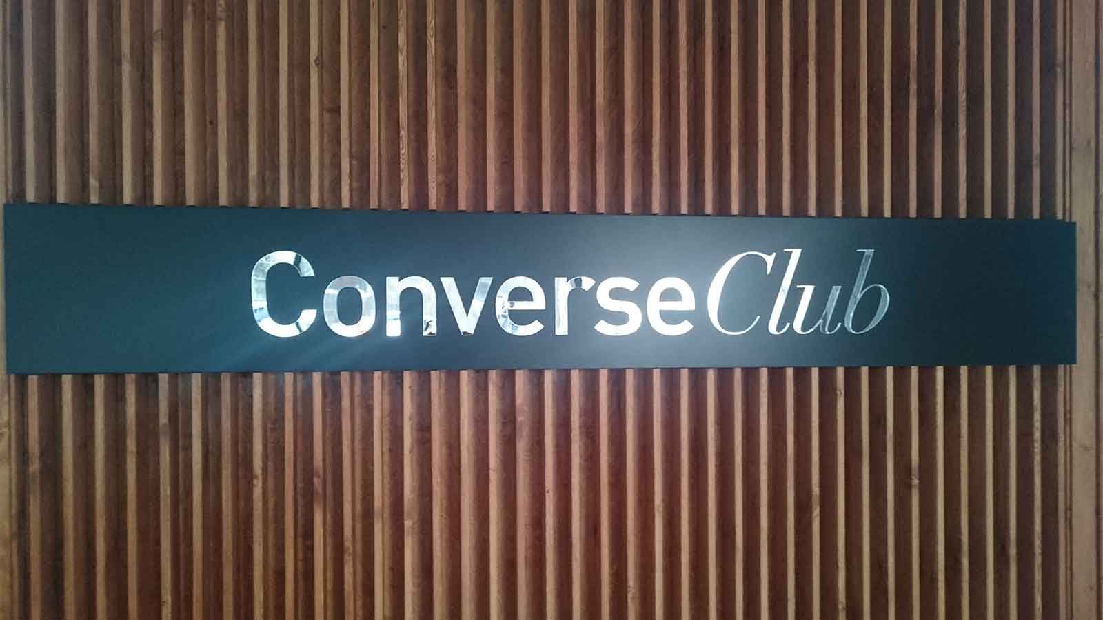 converse club acrylic and aluminum logo