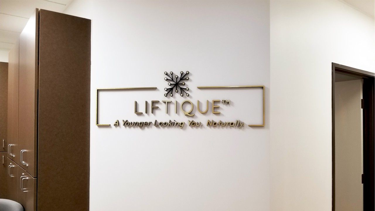 liftique acrylic aluminum logo sign