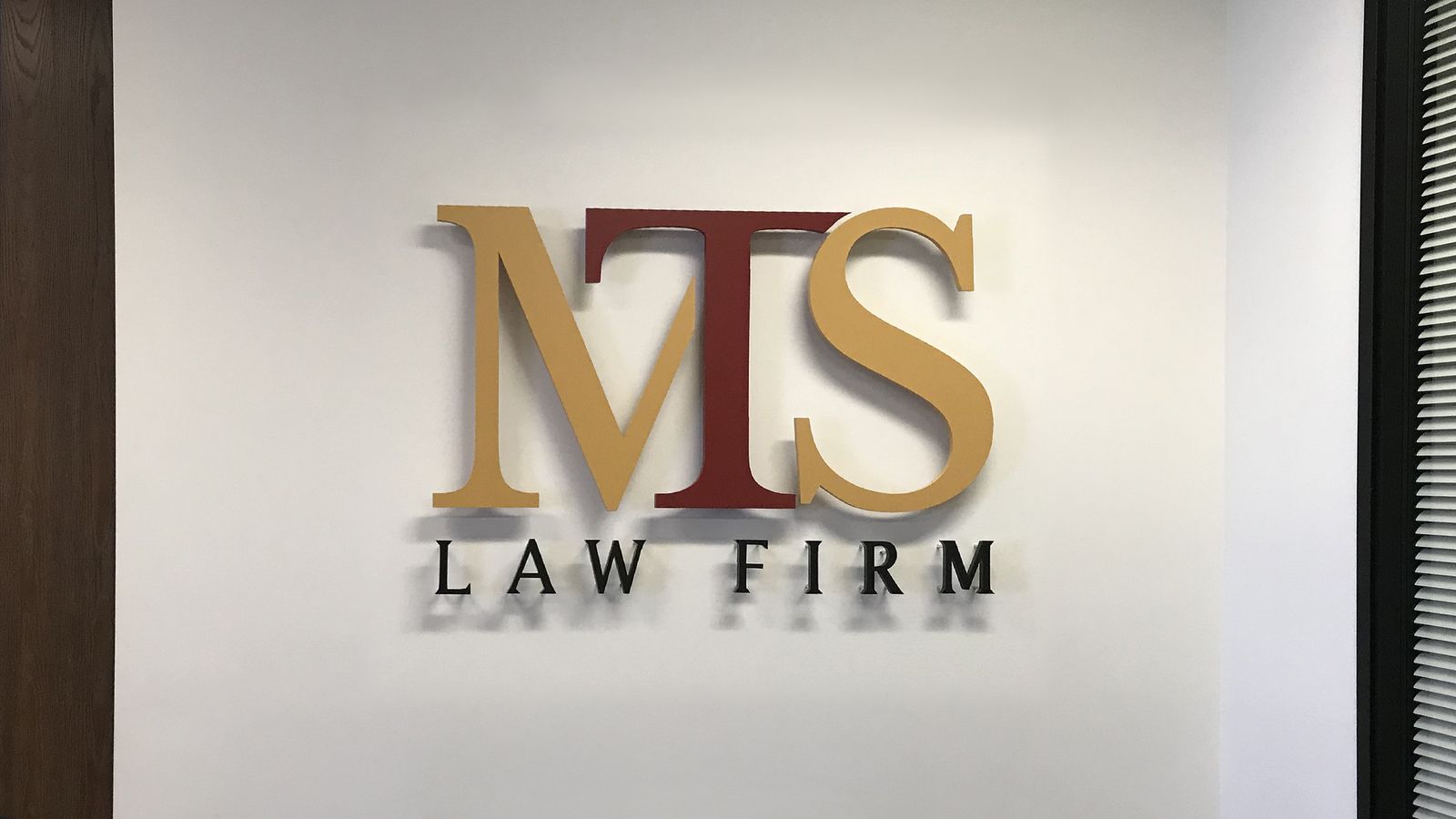 mts law firm pin mounted letters