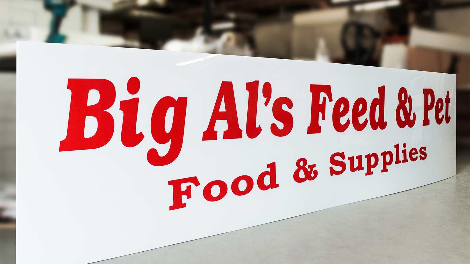 big als feed and pet sign