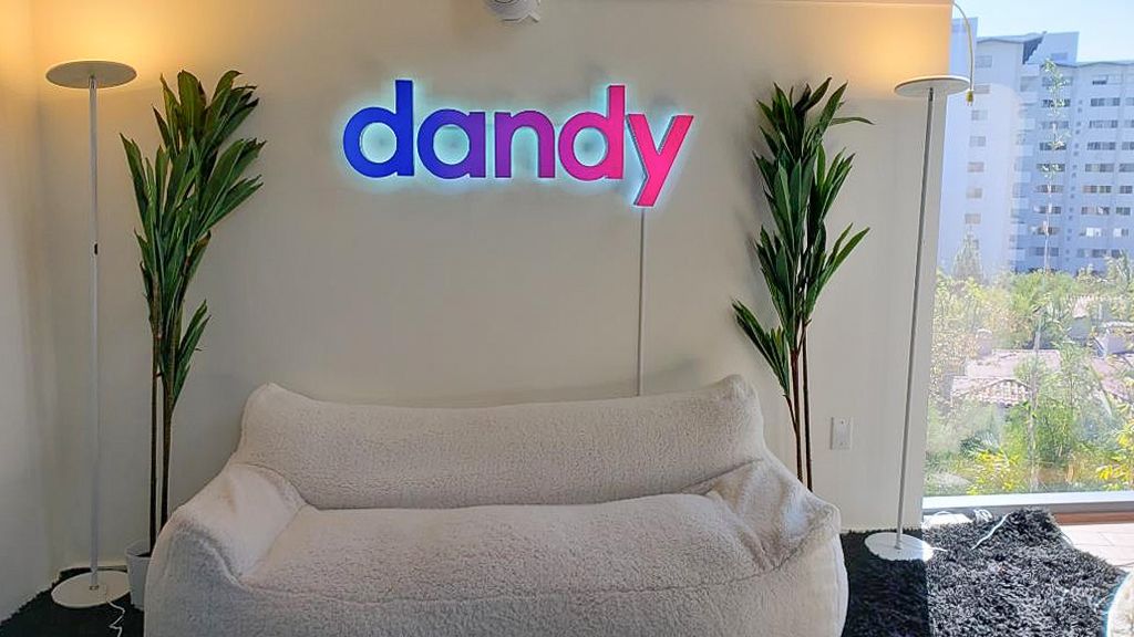 colorful dandy word display lit letters