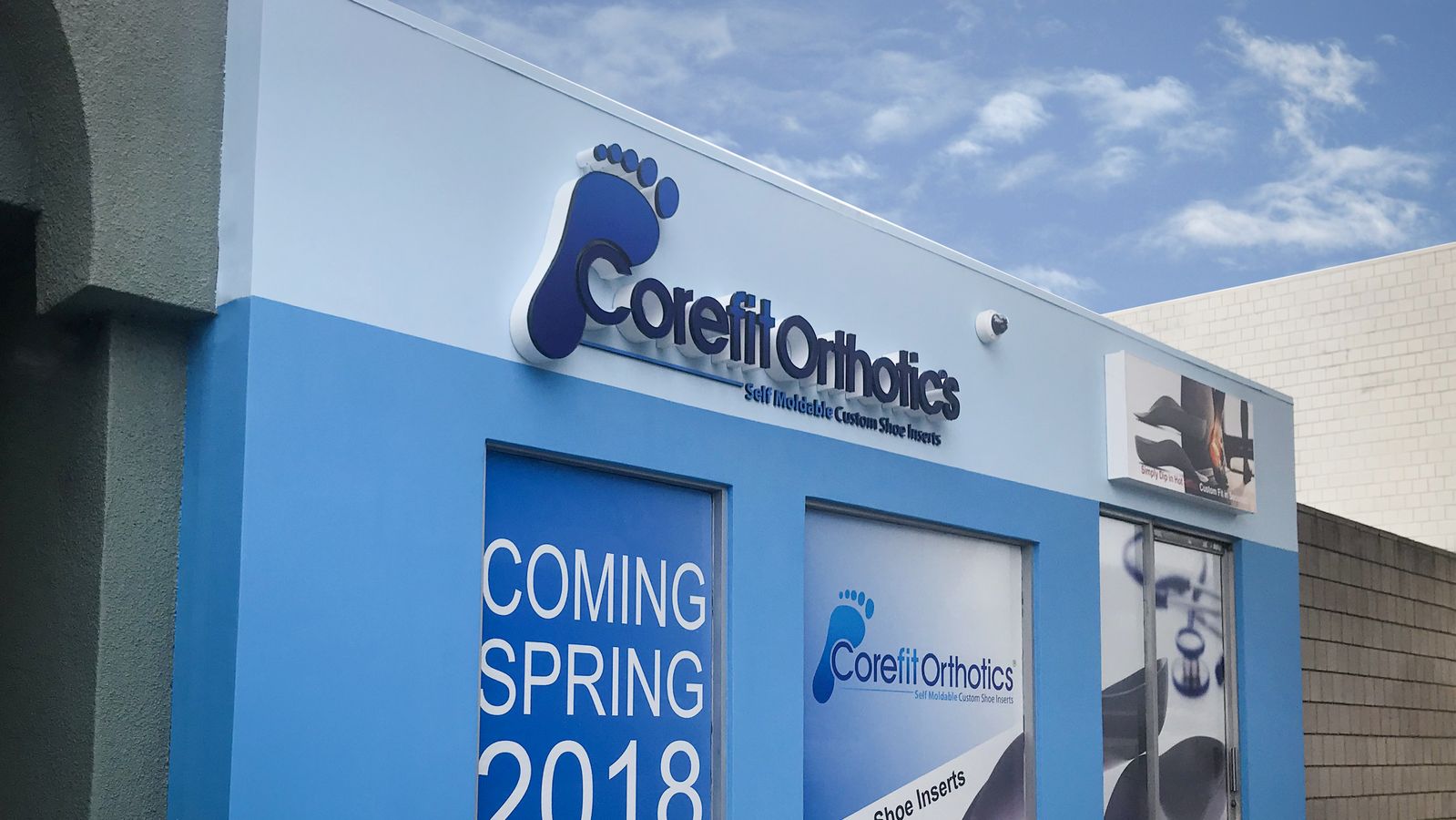 corefit orthotics illuminnated logo sign