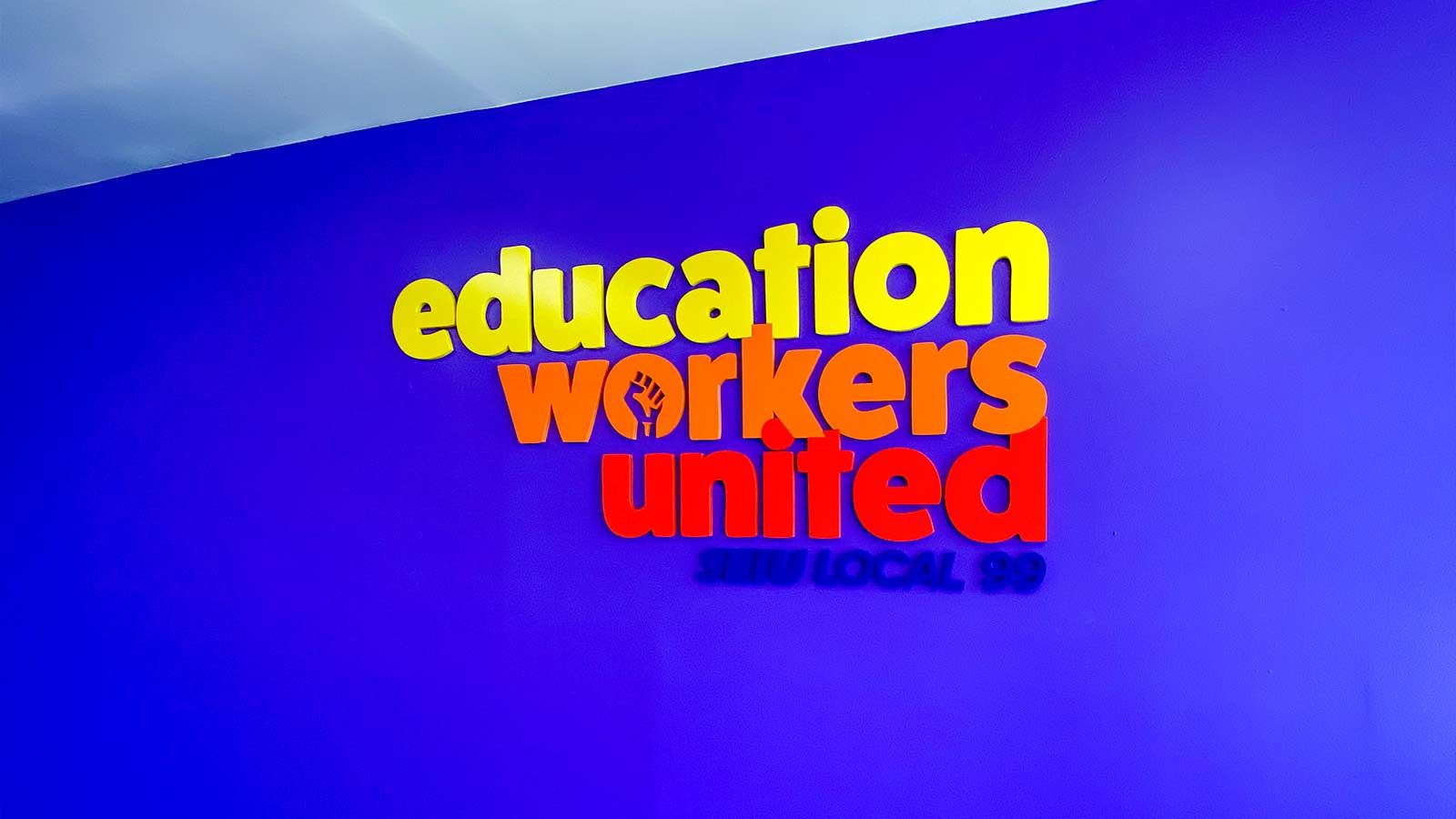 education workers united 3 dimensional letters