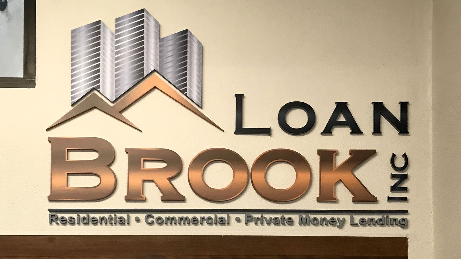loan brook painted acrylic 3d sign