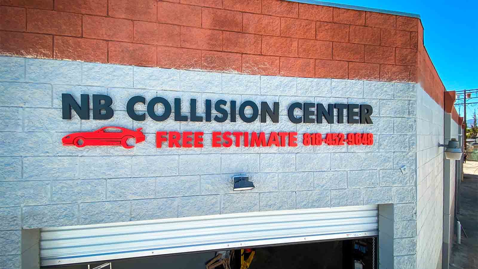 nb collision center pvc 3d letters