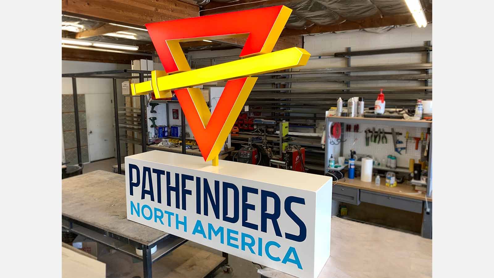 pathfinders north america illuminated logo sign