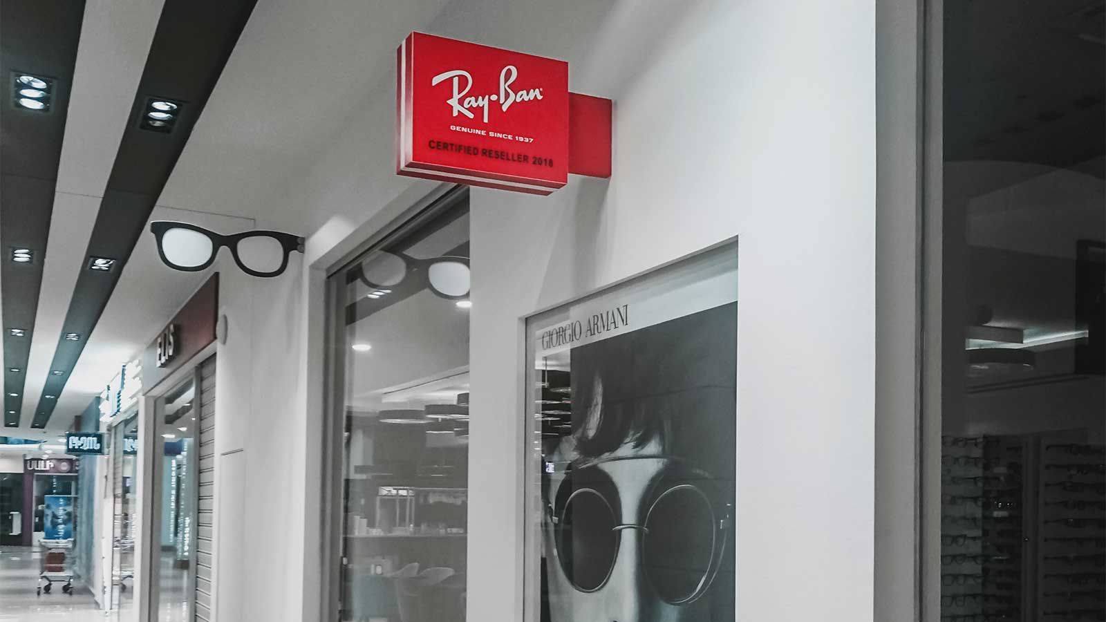 ray ban acrylic lightbox sign