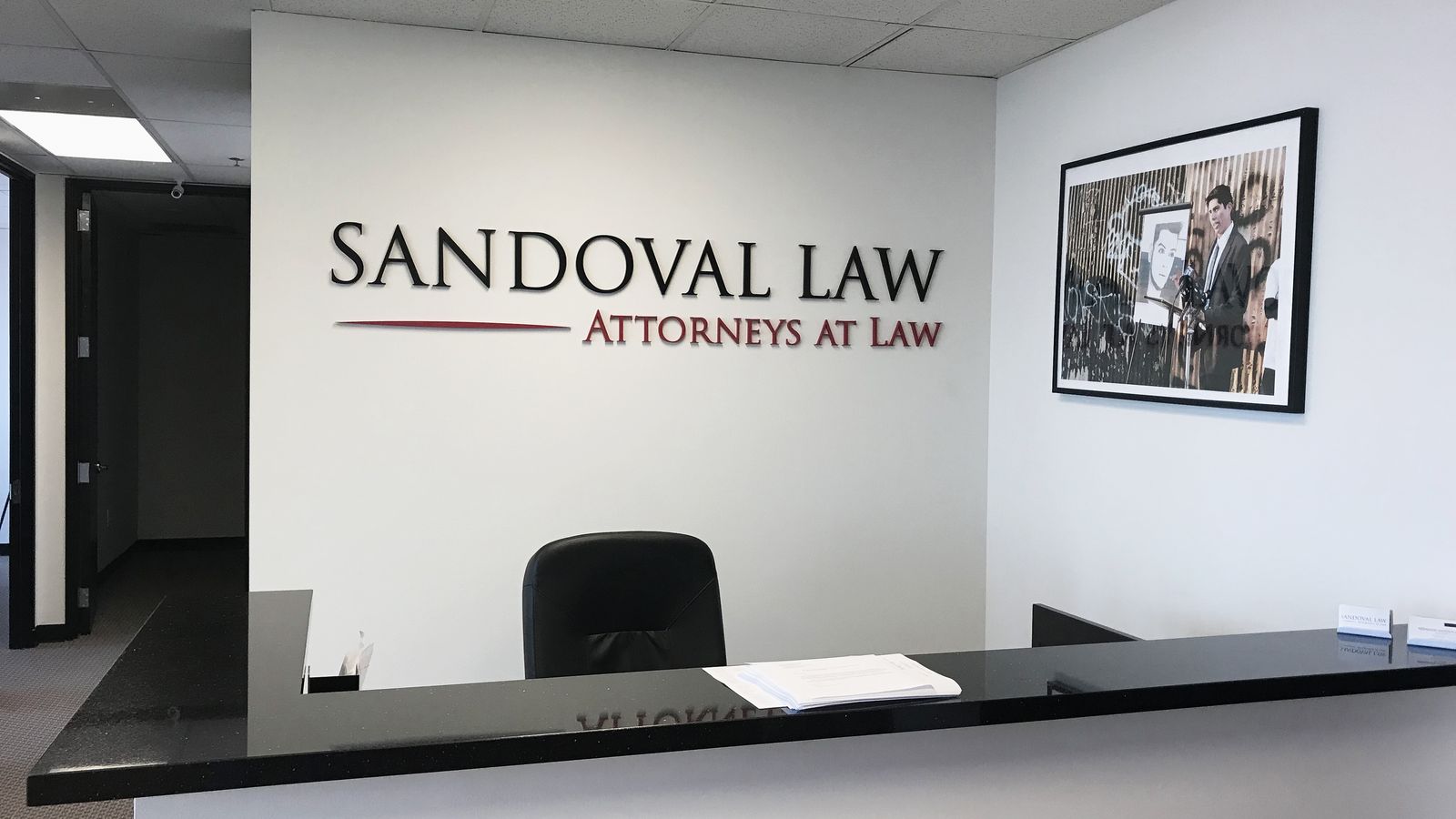 sandoval law acrylic office sign