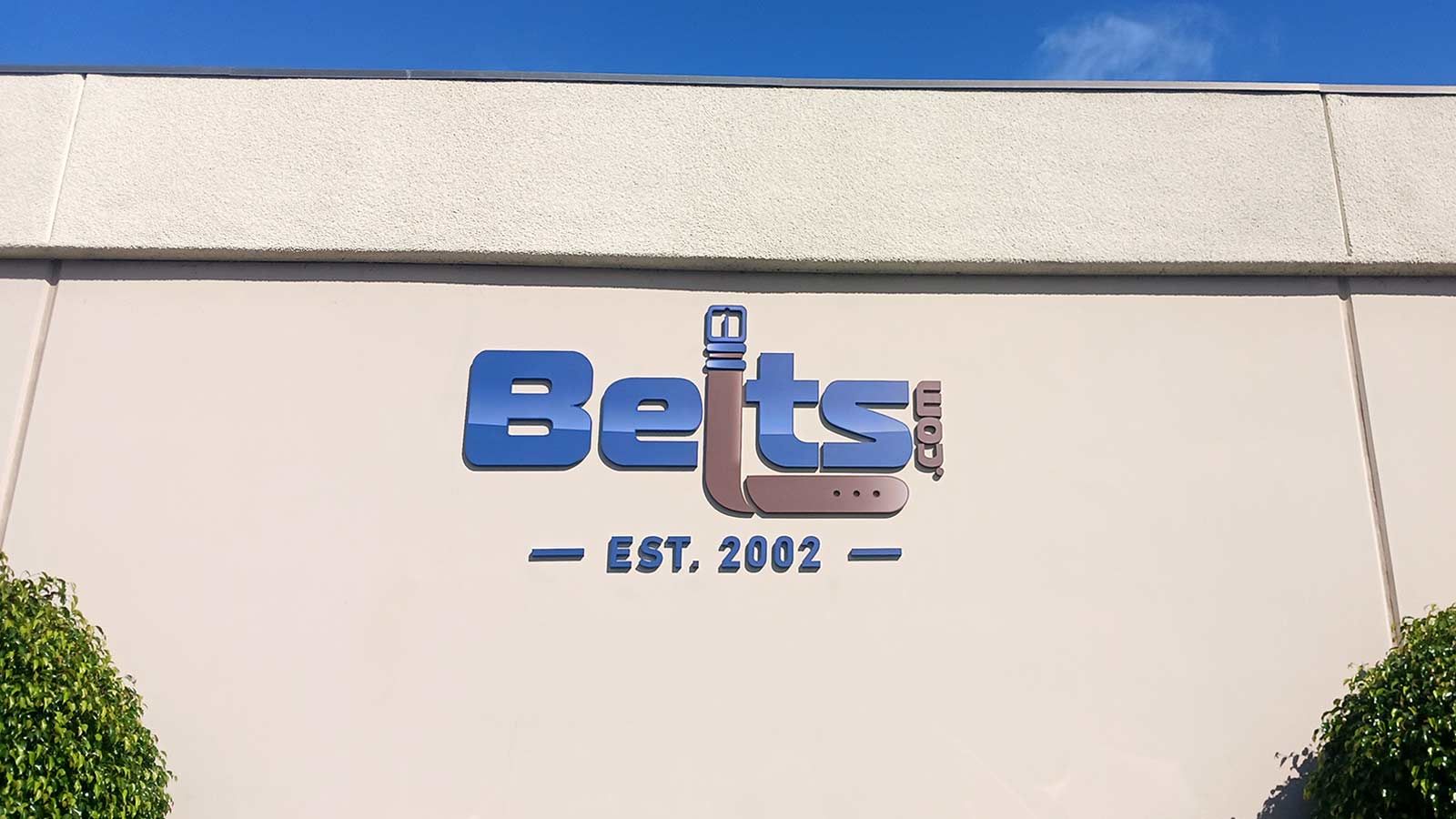 Belts building sign displayed on the top