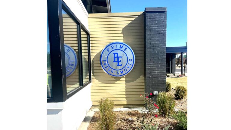 Blue Ember Smokehouse push through letters for branding | Front Signs