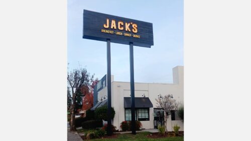 Jack's Restaurant and Bar pylon sign set up outdoors