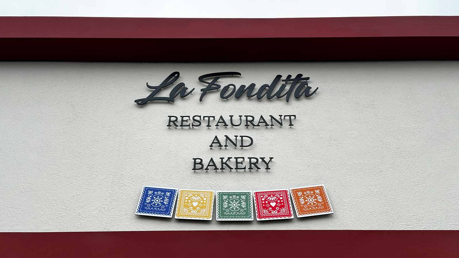 La Fondita restaurant sign mounted on the building facade