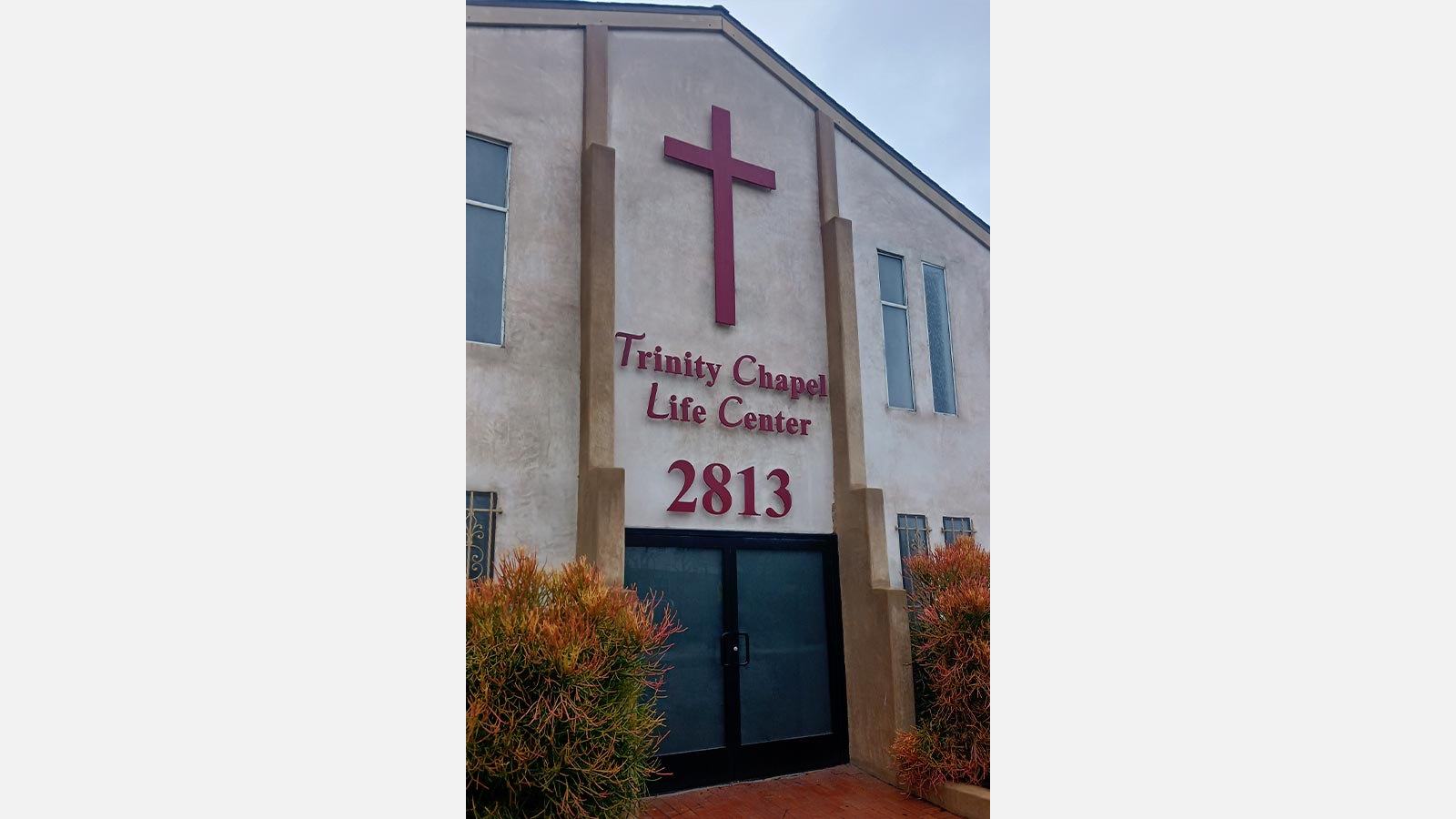 Trinity Chapel Life Center building signs on the wall