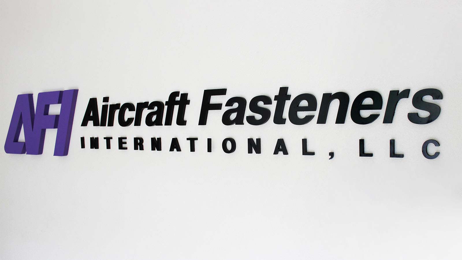 aircraft fasteners acrylic lobby sign