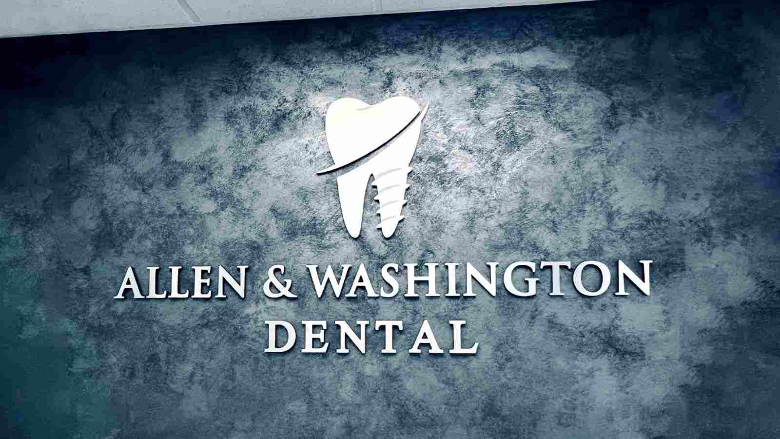 allen washington dental brushed aluminum sign