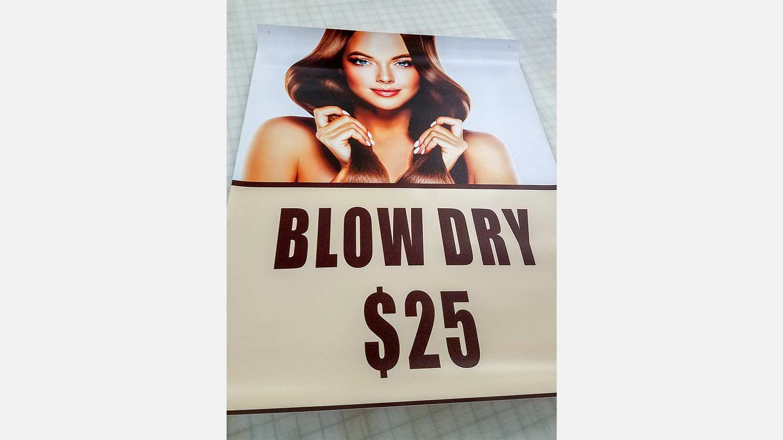 blow dry pricing vinyl banner