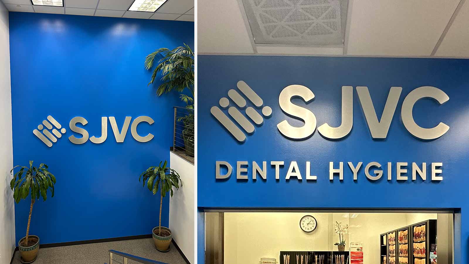 sjvc aluminum signs attached to the walls