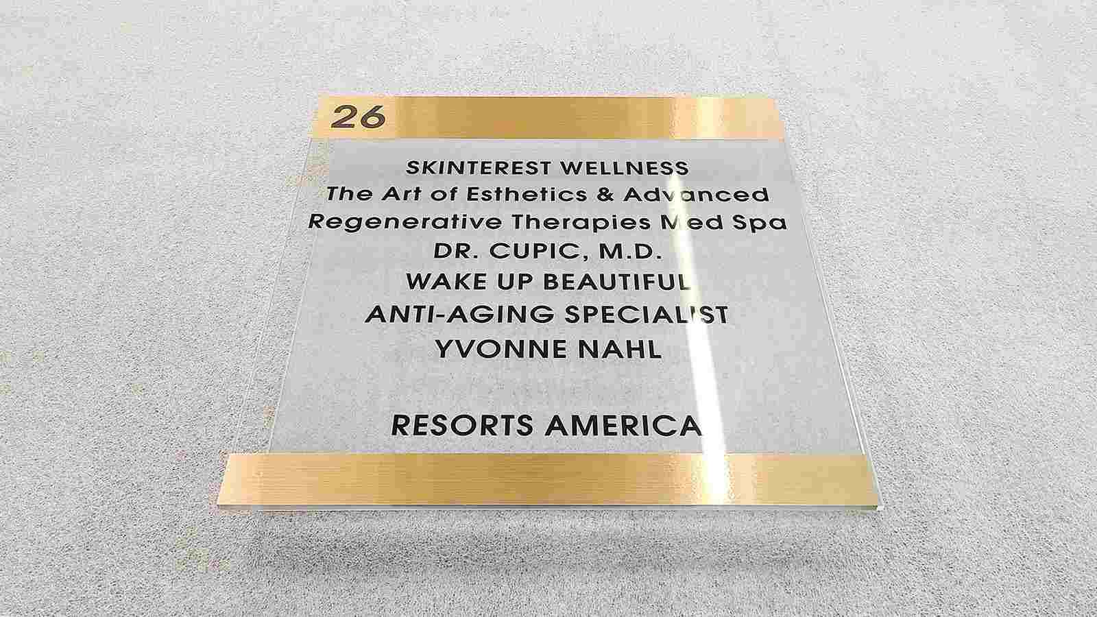 skinterest wellness acrylic business sign