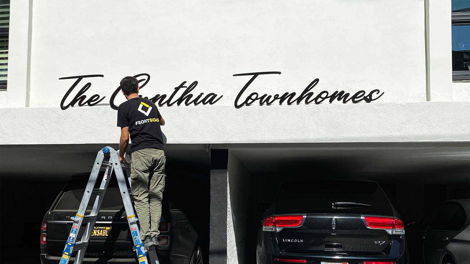 the cynthia townhomes 3d letters installation