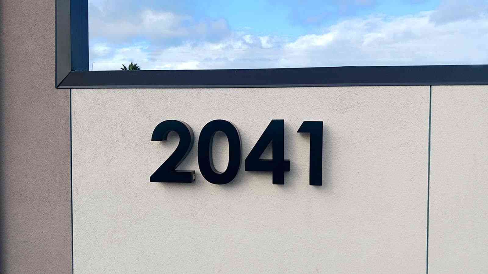 2041 address sign on the building