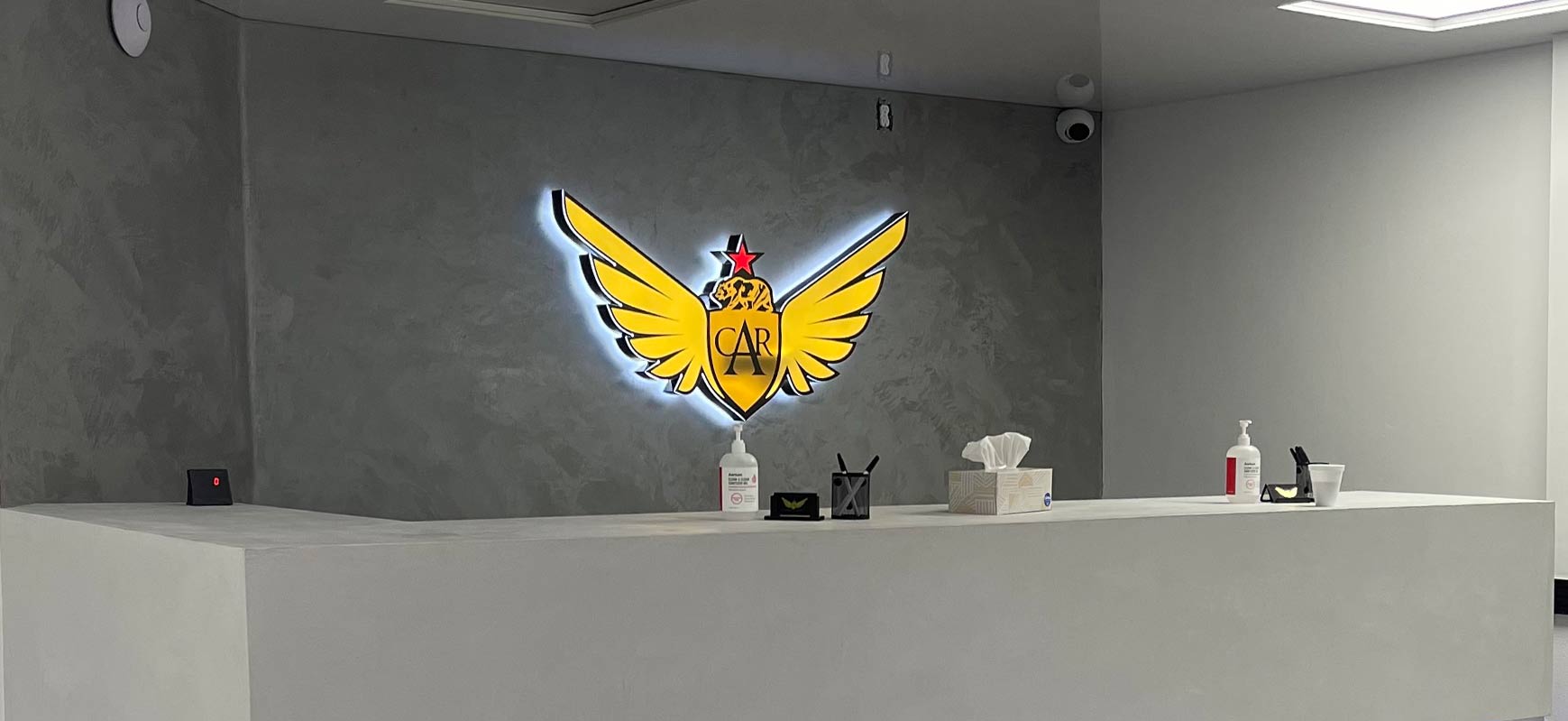 California Auto Rental painted murals applied on an interior wall for branding