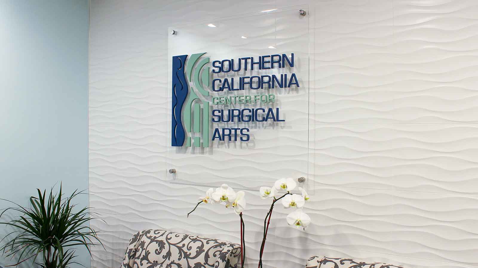 center for surgical arts lobby branding