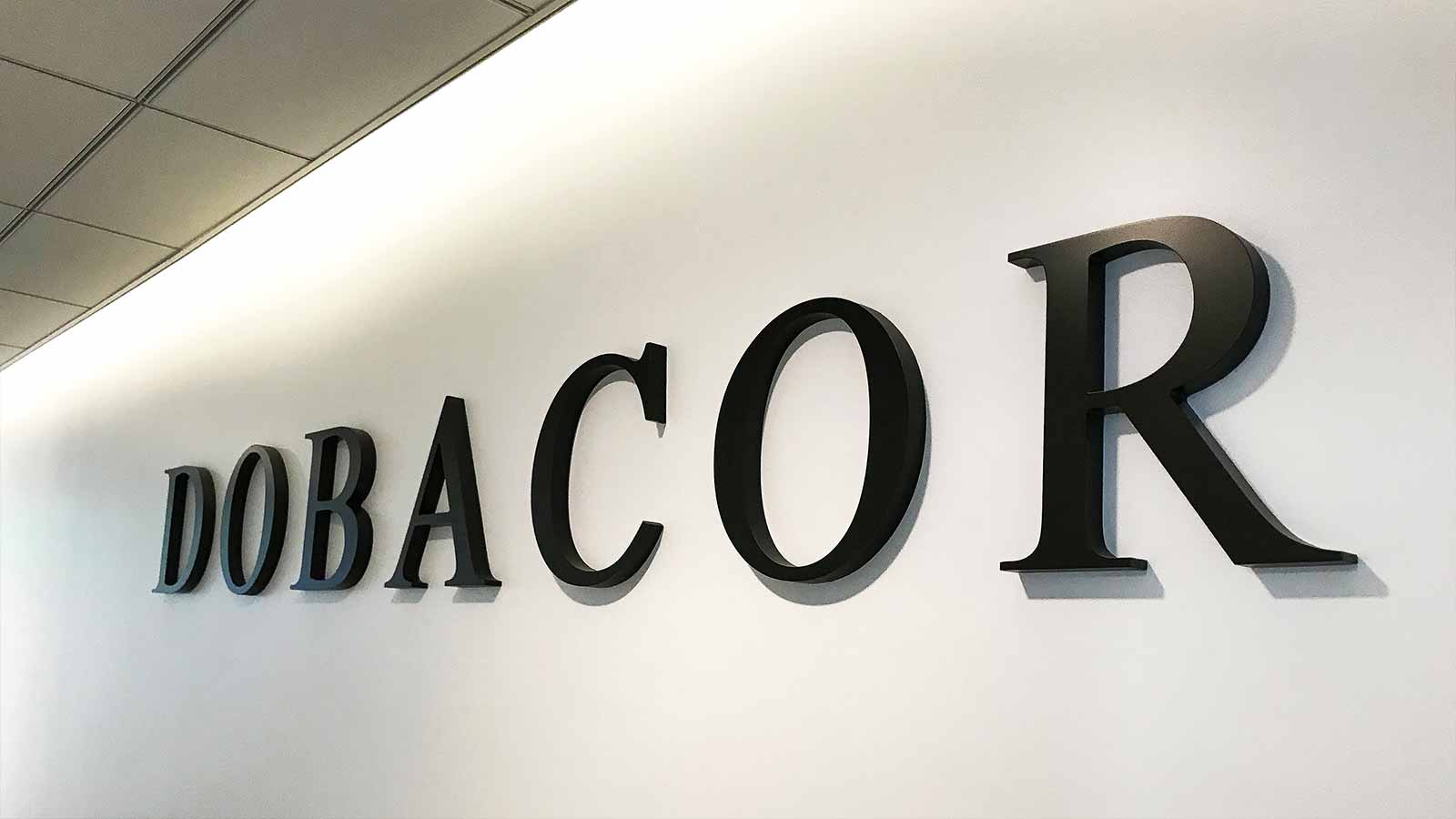 dobacor black acrylic office sign