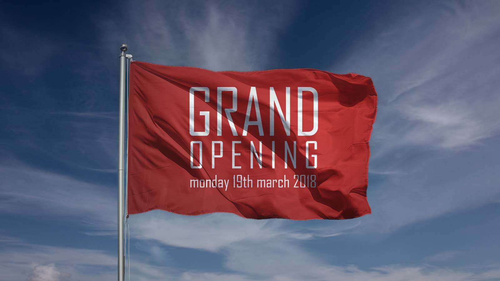 grand opening business fabric flag