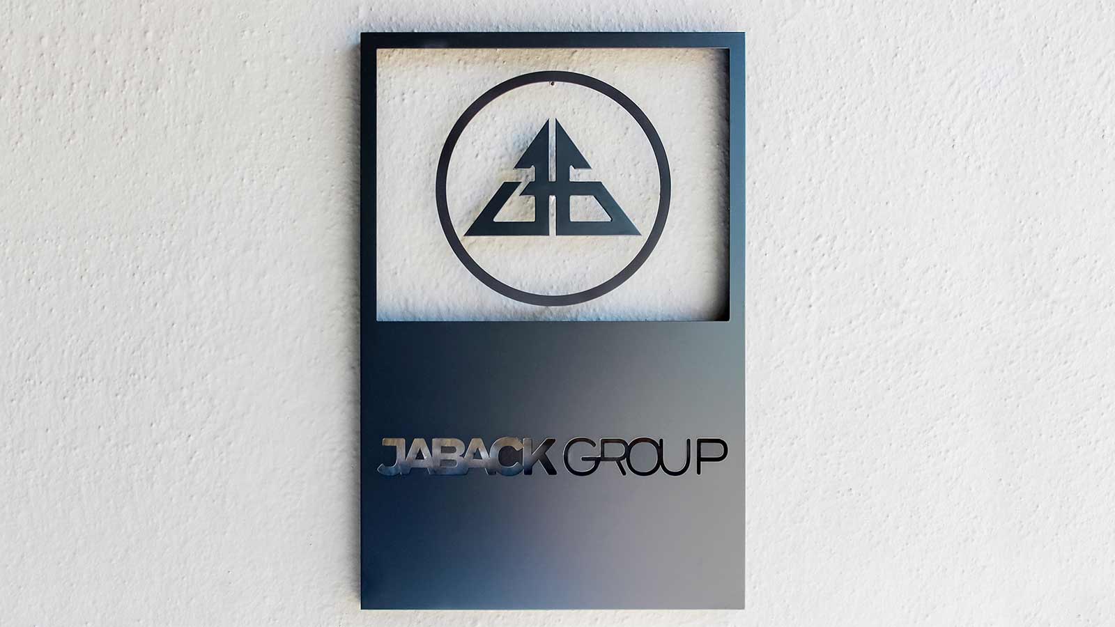 jaback group black painted aluminum sign