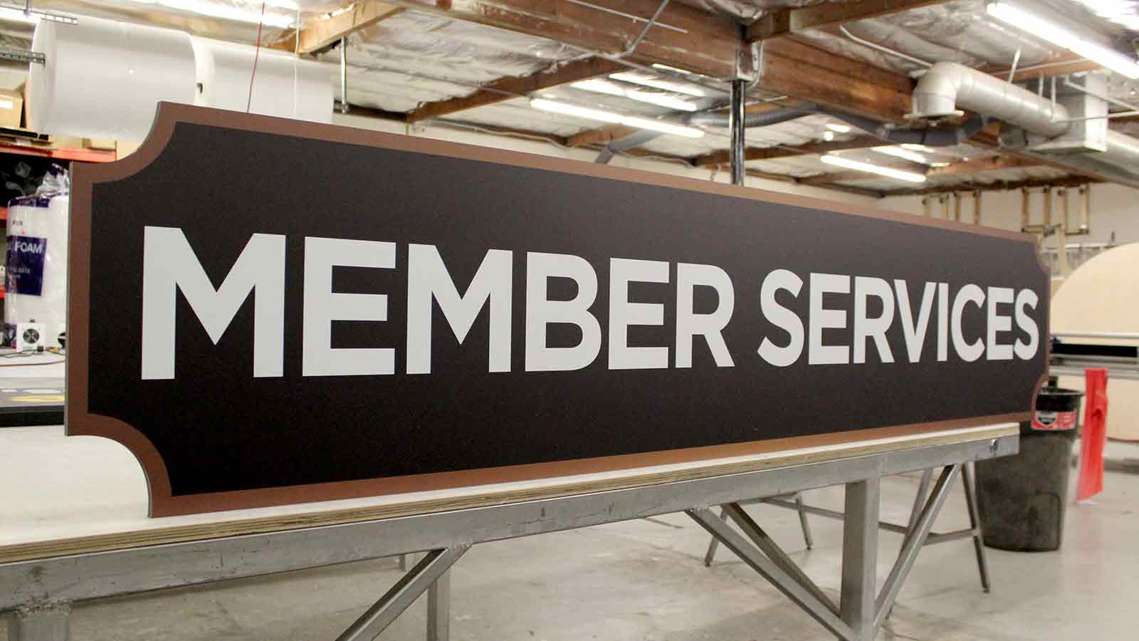 member services black gatorboard sign