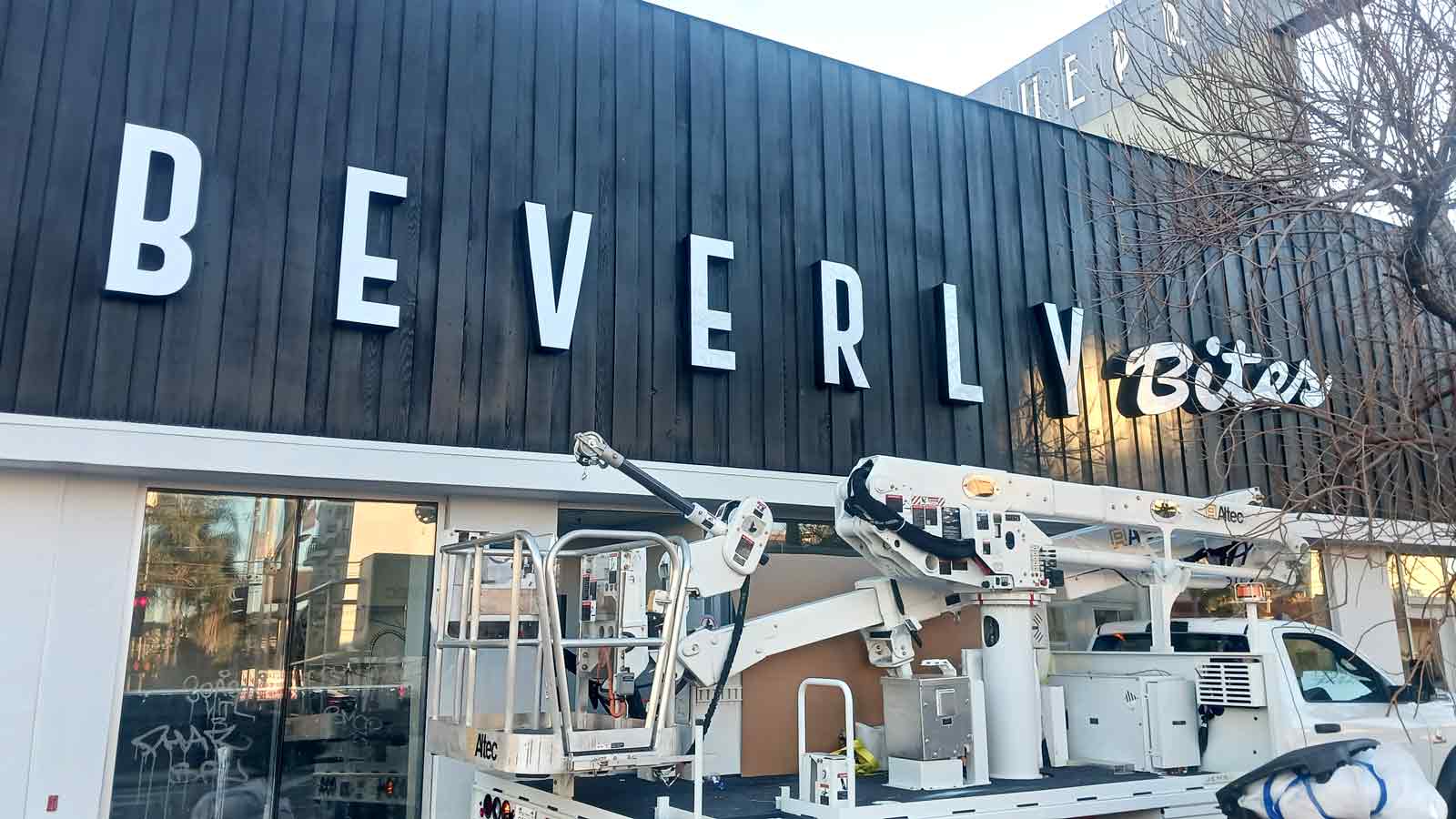 beverly bites 3d letter truck installation