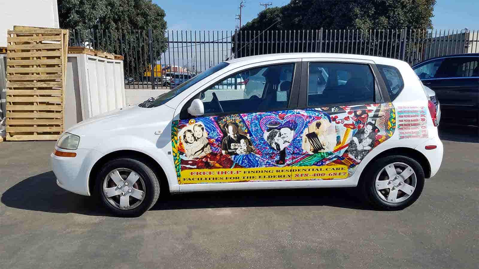 charity company car promotional decals