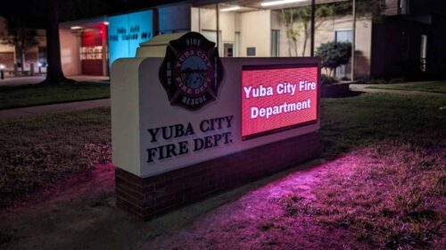 city of yuba city monument sign placed outdoors