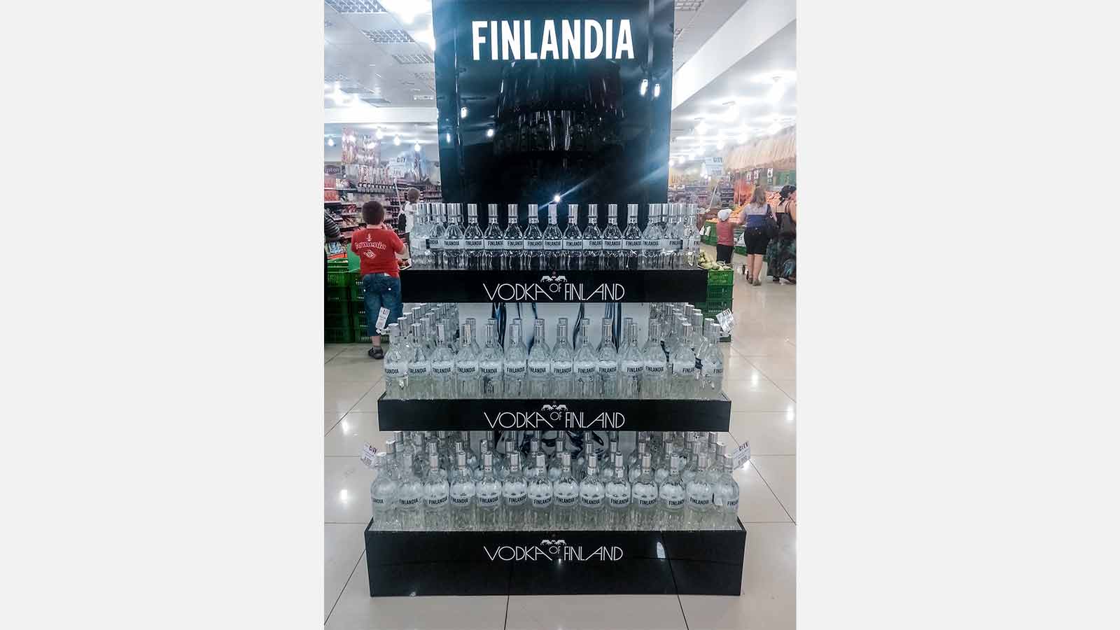 finlandia vodka custom promotional stand