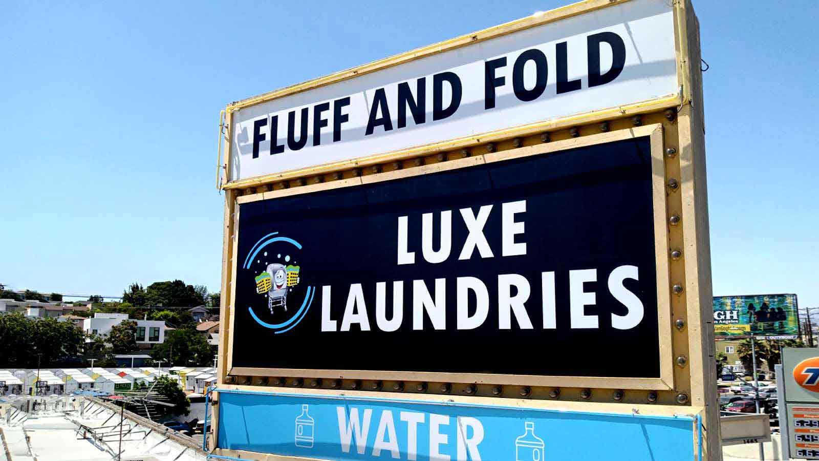 luxe laundries lexan light box sign