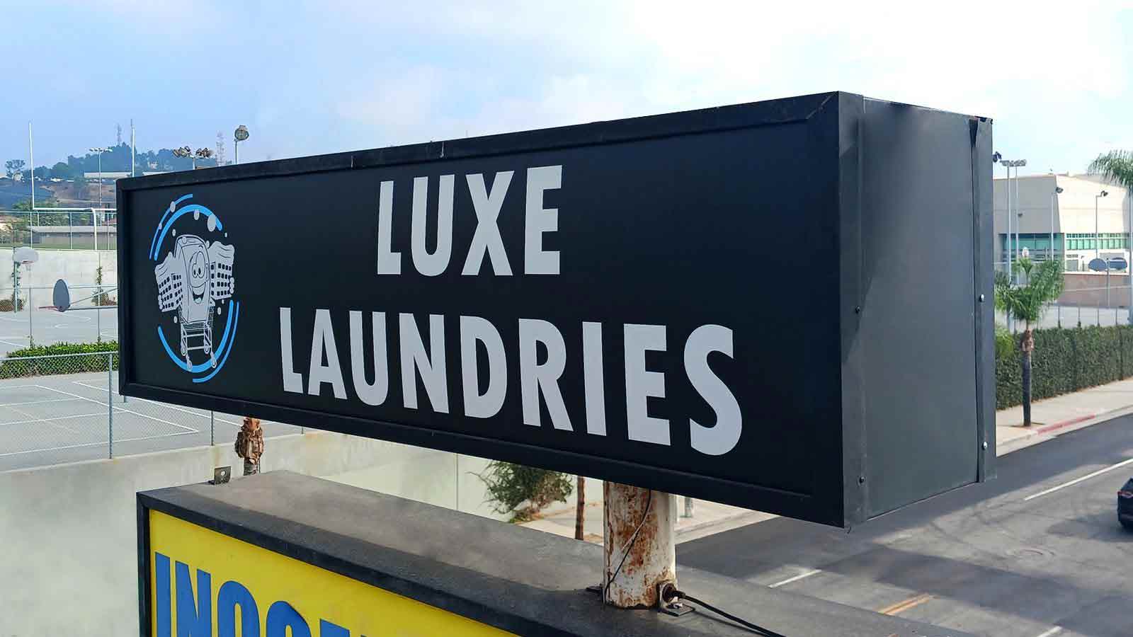 luxe laundries lexan light up sign