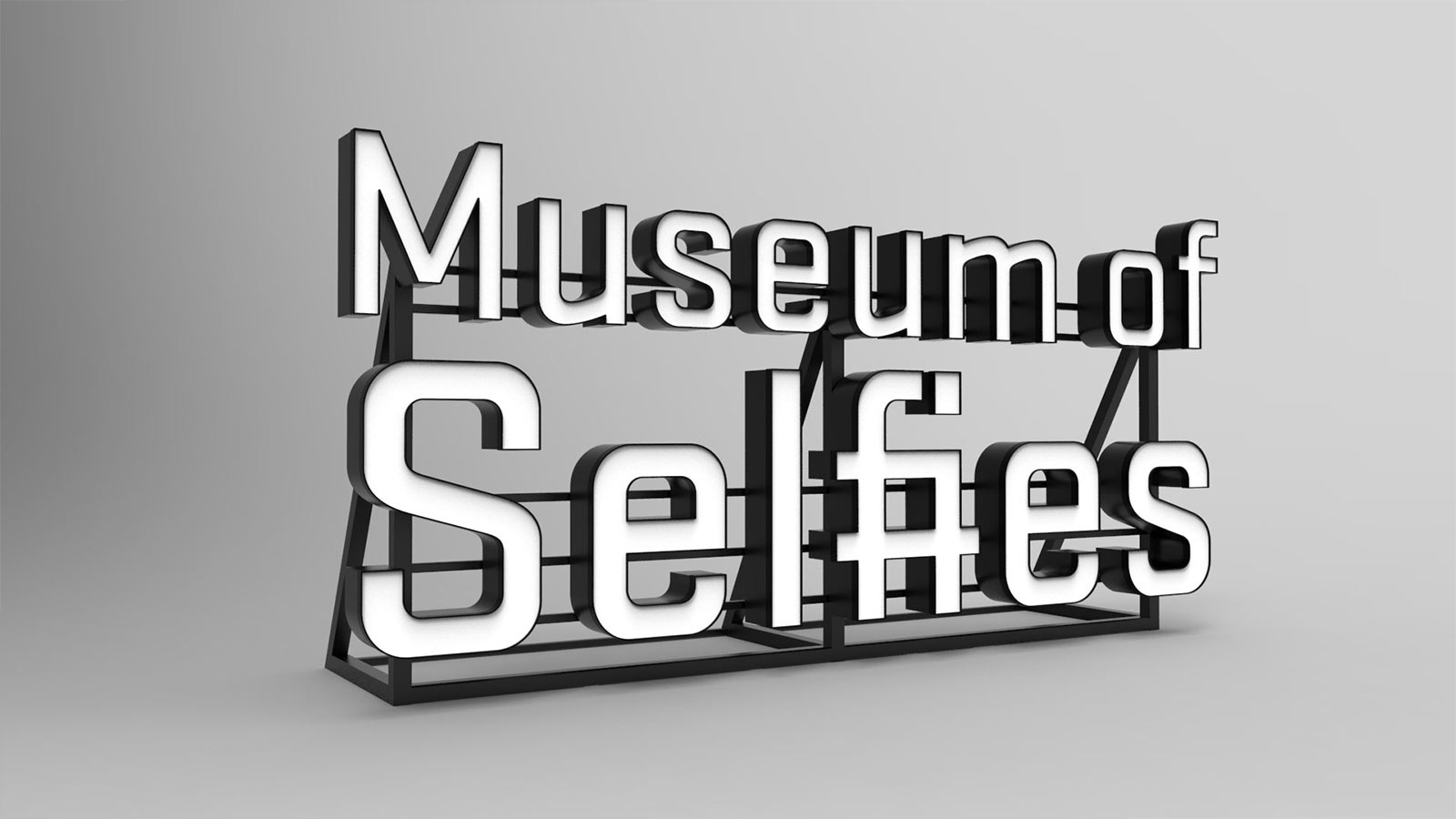 museum of selfies channel letter rendering