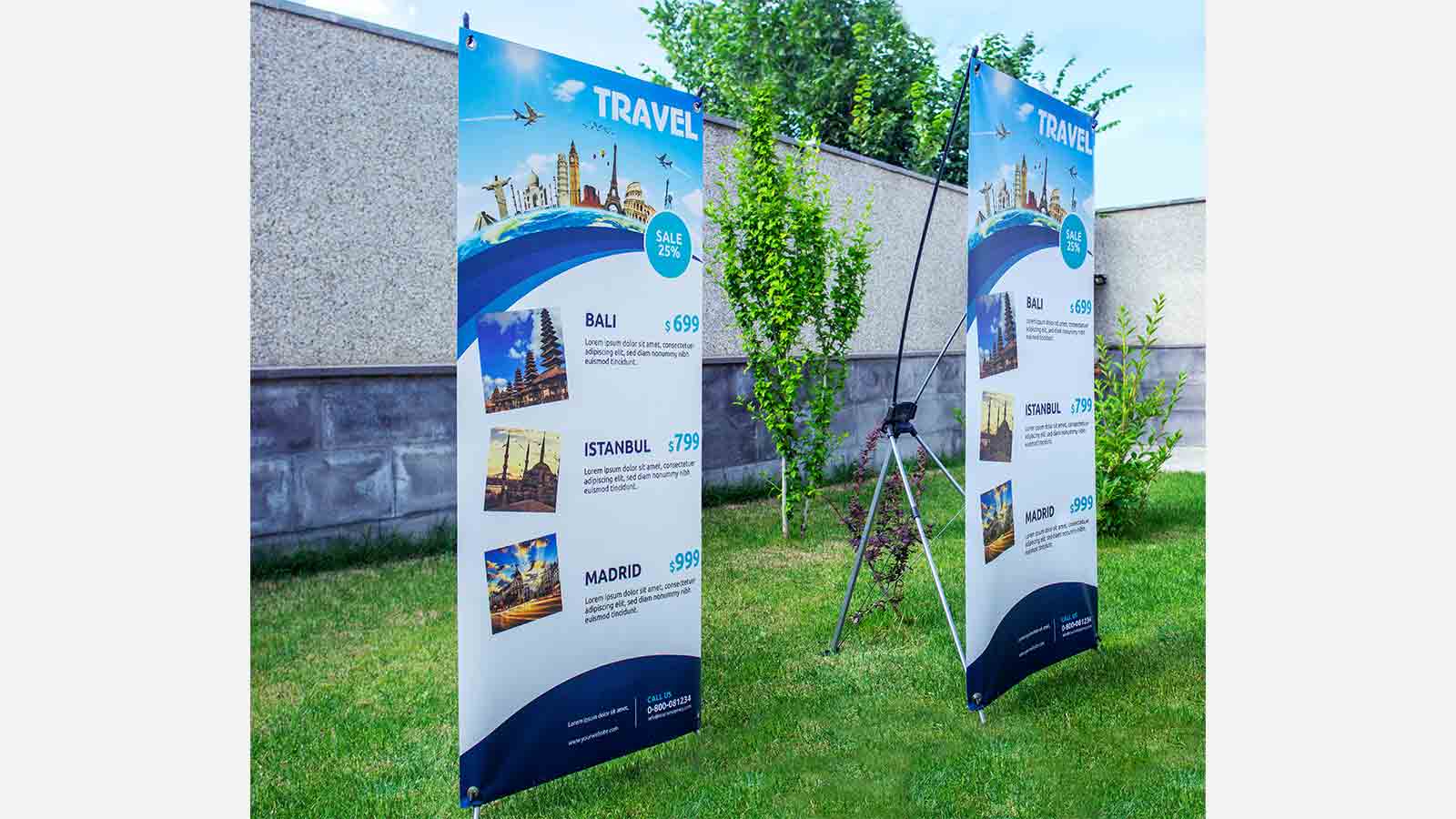 travel agency promotional x-stand banner