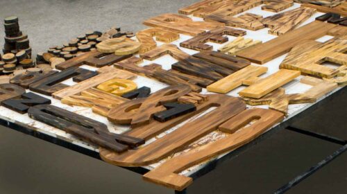 unique wooden cut-out letters and numbers