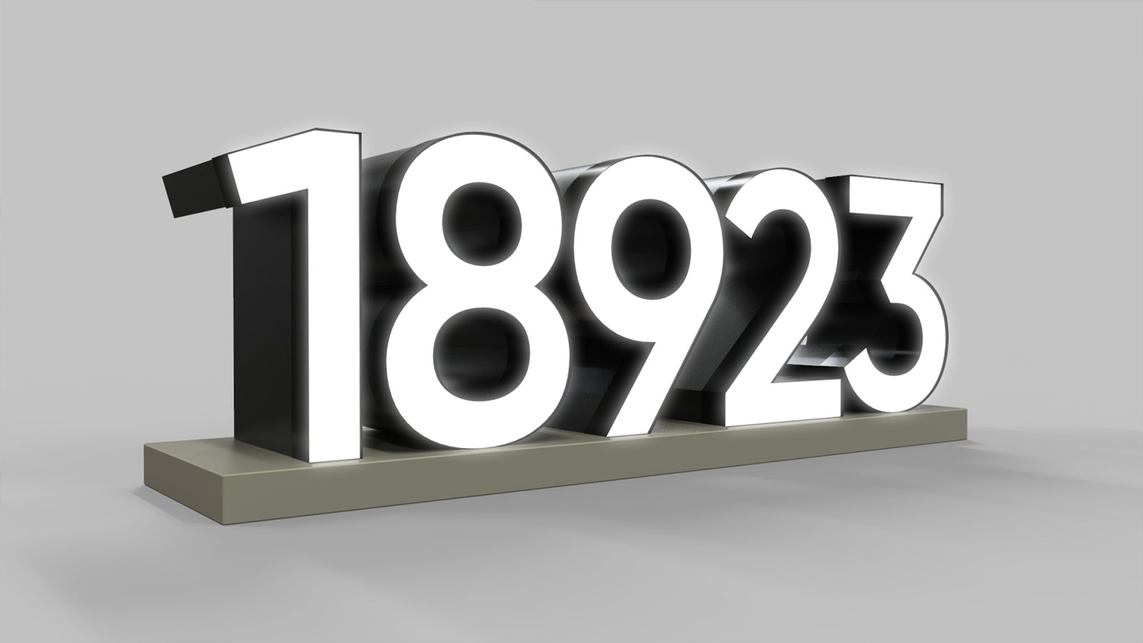 18923 illuminated numbers 3d rendering