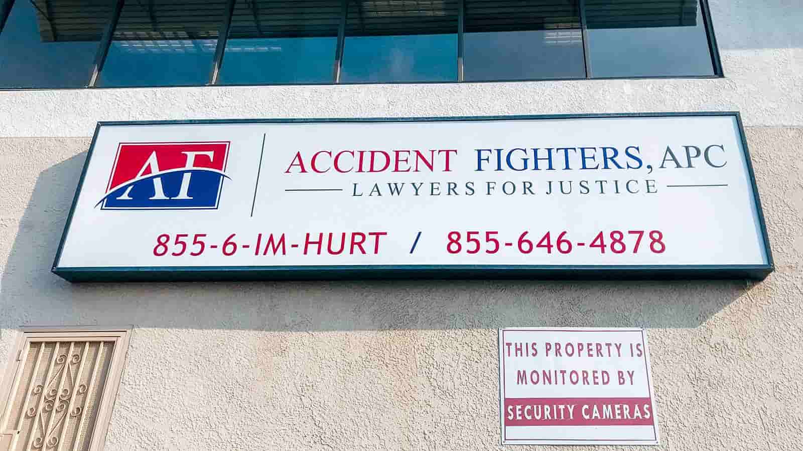 accident fighters apc exterior lightbox sign
