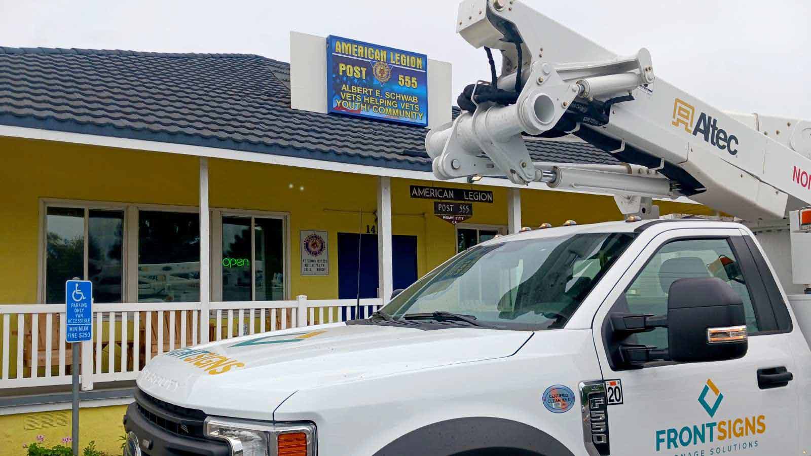 american legion outdoor sign installation